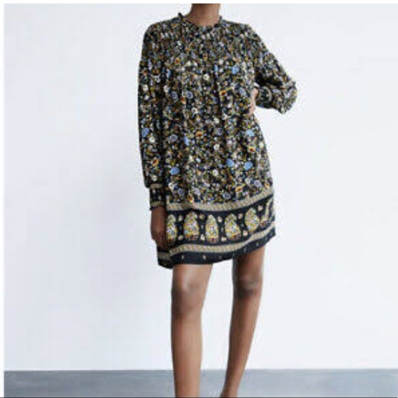 Zara Dresses & Skirts - Zara Floral Babydoll Long Sleeves Dress size XS